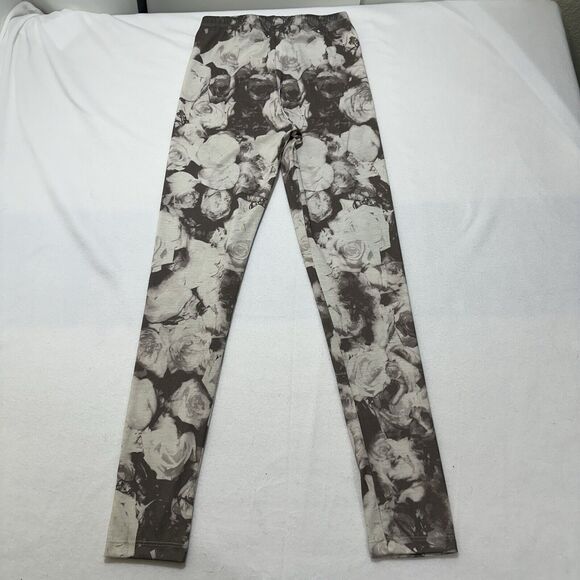 BDG Women's Medium Gray Floral Stretch Leggings High Rise Pull On 28" Inseam - Picture 6 of 11